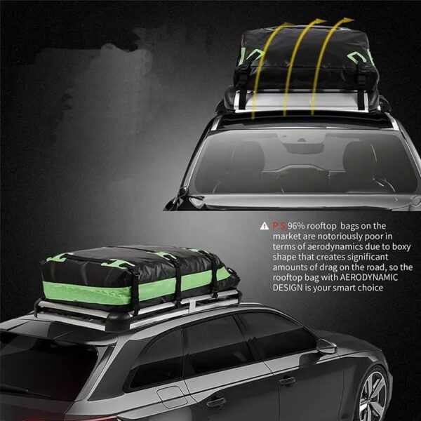 OUT ROAMER Heavy-Duty Car Roof Top Luggage Bag Premium Durable 100% Waterproof Rooftop Cargo Carrier Bag - Image 2