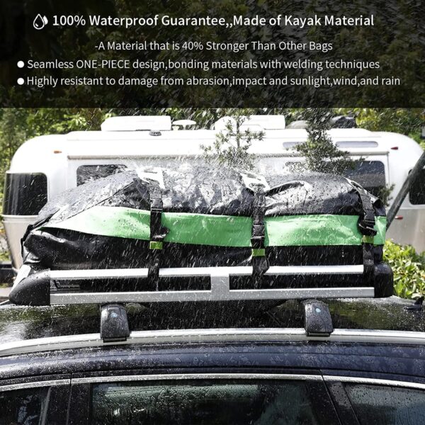 OUT ROAMER Heavy-Duty Car Roof Top Luggage Bag Premium Durable 100% Waterproof Rooftop Cargo Carrier Bag - Image 3