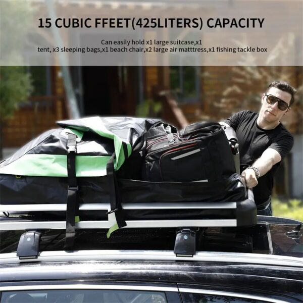 OUT ROAMER Heavy-Duty Car Roof Top Luggage Bag Premium Durable 100% Waterproof Rooftop Cargo Carrier Bag - Image 6